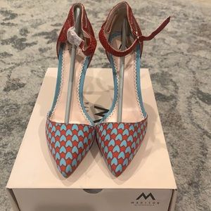 Madison by shoe dazzle size 8 red/teal pumps